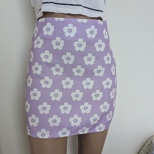 SHEIN Purple Floral Mini Skirt
